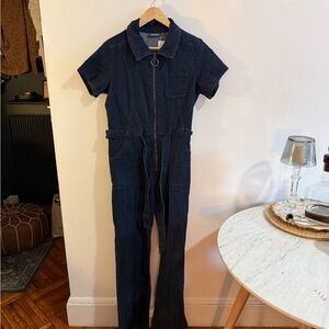 Modcloth Dark Blue Denim Jumpsuit